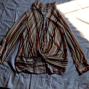 Love Potion. Striped Colorful Blouse. Size-Large